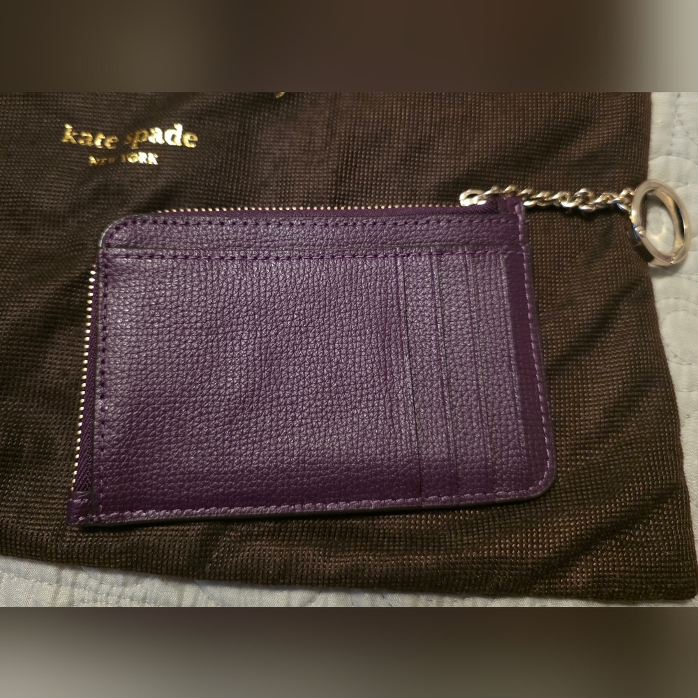 Kate Spade Remi Flap Chain Crossbody Ripe Plum Multi & Card Holder - Picture 9 of 9
